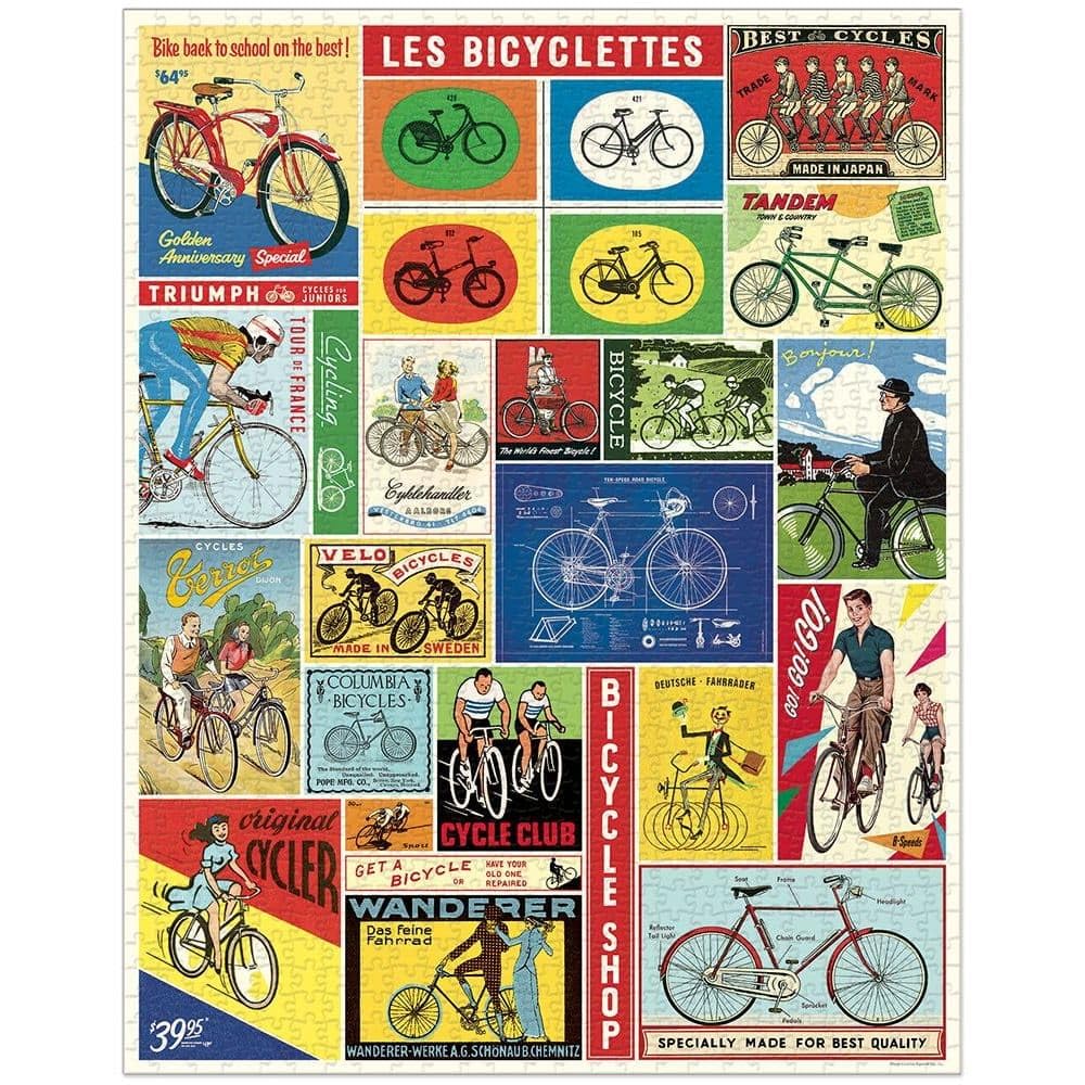 Cavallini 1000 Piece Puzzle, Bicycles Cavallini
