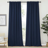 NICETOWN Window Treatment Blackout Curtains - (Navy Color) 52 inches W by 108 inches L Each Panel, Set of 2 Panels, Blackout Drape Panels for Nursery NICETOWN