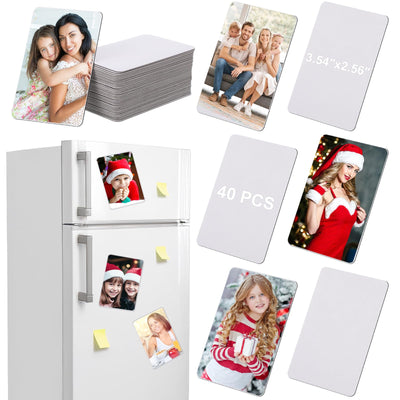 40 Pcs Sublimation Blank Magnets, 3.5 x 2.5 in Personalized Fridge Magnetic Sublimation Magnets Sublimation Blanks Product Items for DIY Kitchen Microwave Office Wall Door Christmas Holiday Decorative