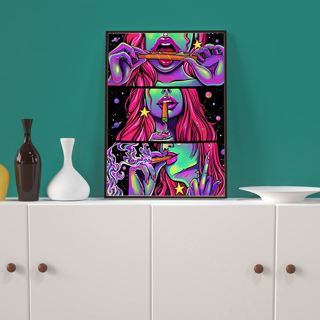 Toulideifaria Diamond Art 5D Diamond Painting Kit Gem Art Kits for Adults Wall Decoration Crafts 12x16inch(Cool Girl) Toulideifaria