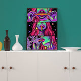 Toulideifaria Diamond Art 5D Diamond Painting Kit Gem Art Kits for Adults Wall Decoration Crafts 12x16inch(Cool Girl) Toulideifaria