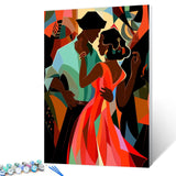 TUMOVO African Woman and Men Painting Romantic Couple Dancing Paint by Number Kits 16 x 20 inch Canvas DIY Abstract Oil Acrylic Art for s Adults Beginner with Brushes Nordics Pop Pictures(DIY Frame) TUMOVO