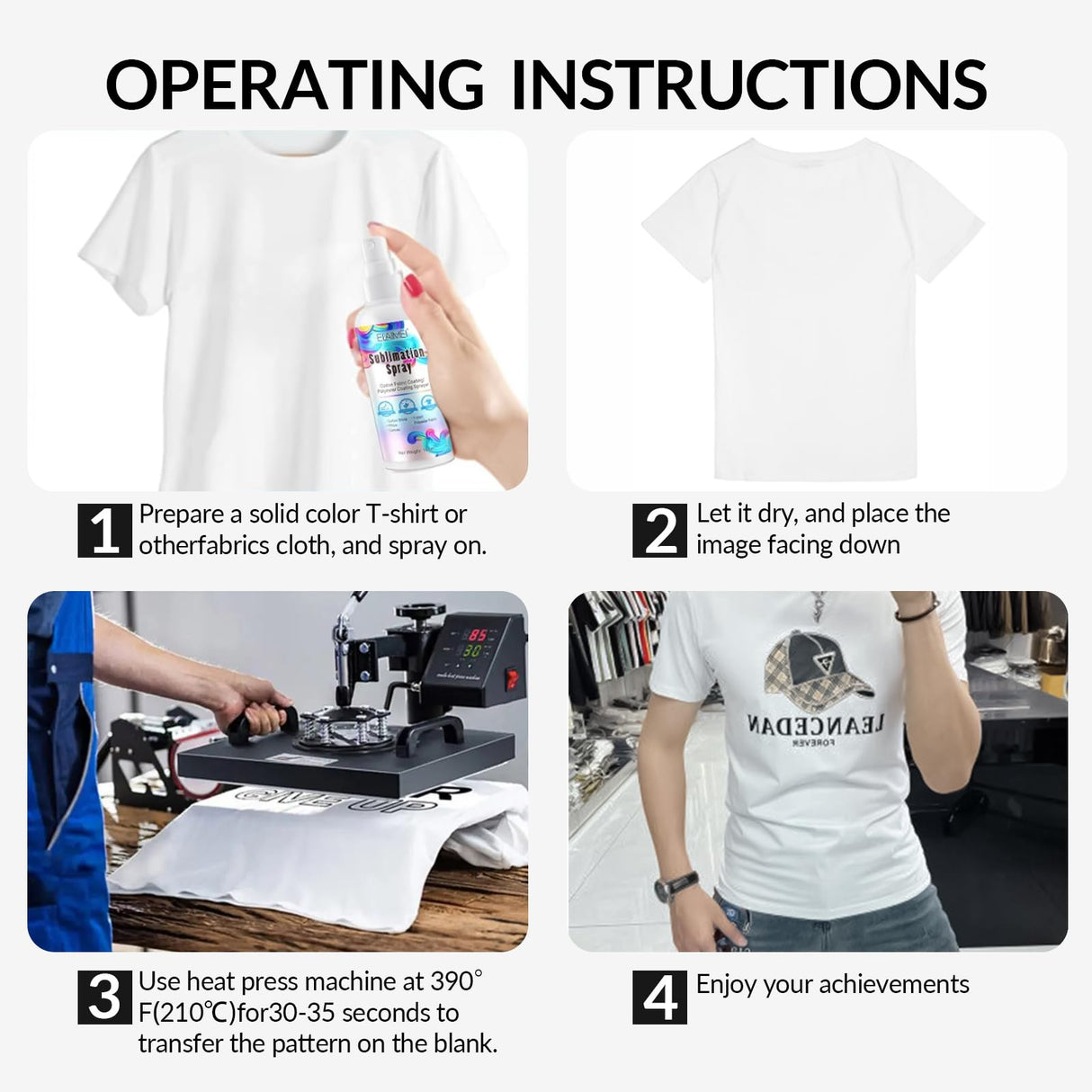 Vouchmind Upgrade Sublimation Spray, Sublimation Coating Spray for Cotton, T-Shirts,Polyester, Cartons, Canvas,Sublimation Paint Quick Dry, Super Adhesion, High Gloss & Vibrant Color, 2x100ml Vouchmind