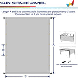 Windscreen4less 16' x 18' Universal Waterproof Replacement Shade Cover Canopy for Pergola Patio Privacy Shade Screen with Grommets on 2 Sides Includes Weighted Rods UV Block Light Grey Windscreen4less