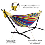 SZHLUX Double Hammock with Stand Included 450lb Capacity Steel Stand, Premium Carry Bag Included and Two Anti Roll Balance Beam SZHLUX