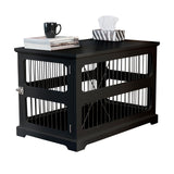 Zoovilla Dog Crate Furniture for Medium Dogs, Dual Function Dog Crate Side End Table with Sliding Door, Solid Bottom for Stability, Modern Indoor Kennel, Wooden Dog Crate Furniture, Metal Design Black zoovilla