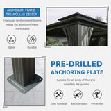 SHPAI 12’ x 20’ Hardtop Gazebo, Outdoor Aluminum Gazebo with Galvanized Steel Double Roof Canopy, Outdoor Permanent Metal Pavilion with Curtains and Netting for Patio, Backyard and Lawn, Dark Grey SHPAI