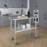 Stainless Steel Table + Add Casters | Choose from 43 Sizes | NSF Metal Work Table for Kitchen Prep Utility | Commercial and Residential Applications. AmGood