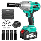 X-YEAH Cordless Impact Wrench - 1/2" Brushless Impact Gun, Max Torque 406 Ft-lbs(550N.m), with 21V 4.0Ah Li-ion Battery & Charger Kit in Case - Powerful and Portable X-YEAH