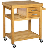 Home Aesthetics Rolling Kitchen Island Cart with Drawers Shelves, Towel Rack, Locking Casters, Butcher Block Food Prepping Cart Trolley on Wheels, Home Aesthetics