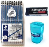 Staedtler Mars Lumograph Pencil Set – 12 Premium Graphite Drawing Pencils (6H-8B) with Sharpener & Dust-Free Eraser – Professional Sketching & Shading Kit for Artists, Designers & Students STAEDTLER