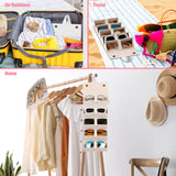 MoKo Sunglasses Organizer with 5 Slots, Foldable Travel Glasses Storage Case Holder Eyewear Display Box, White MoKo