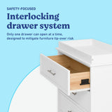 Graco Classic 3 Drawer Changing Table Dresser (White) - GREENGUARD Gold Certified Baby Dresser with Changing Table Top, Includes Interlocking Drawer System Graco