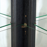 Eyisean 70" Lighted Glass Corner Curio Cabinet, Display Cabinet with Elegant Tempered Glass Door, China Cabinet with Light Bulb, Mirrored Back Panel, Rack for Living Room Storage (Black) Eyisean