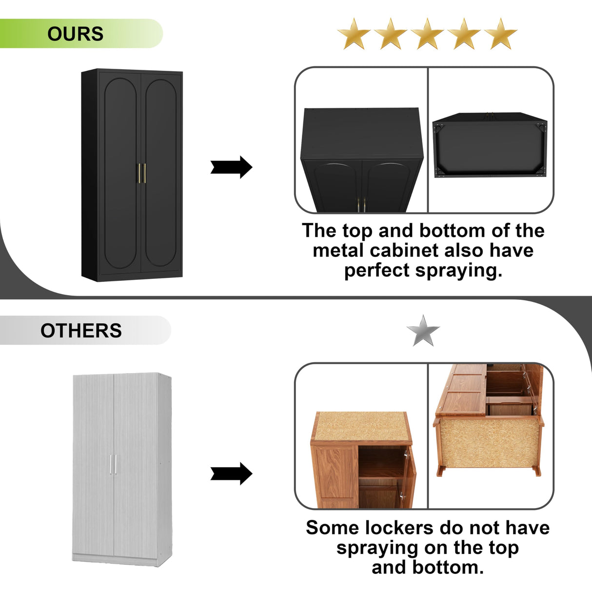 UNICOLY Armoire Wardrobe Closet with Doors, 71'' Wardrobe Cabinet with Hanging Rod, Metal Closet with 2 Adjustable Shelves for Bedroom School, Employee, Gym, Armarios De Ropa para Dormitorio, Black UNICOLY