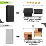 UNICOLY Armoire Wardrobe Closet with Doors, 71'' Wardrobe Cabinet with Hanging Rod, Metal Closet with 2 Adjustable Shelves for Bedroom School, Employee, Gym, Armarios De Ropa para Dormitorio, Black UNICOLY