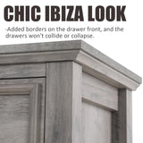 LGHM Farmhouse 6 Drawers Dresser Chest, 45" Tall Dressers for Bedroom, Dressers & Chests of Drawers - Easy Pulls Metal Handles, Thick Support Legs for Bedroom,Livingroom, Closet, Gray LGHM