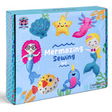 SPROUT & SPARK STUDIO Sewing Kit for Kids Ages 5+ | Crafts Toys for Girls with 7 Easy Felt Projects | Beginner Crochet & Knitting Starter Set | Mermaid Stuffed Dolls, Play & Learn DIY Art SPROUT & SPARK STUDIO