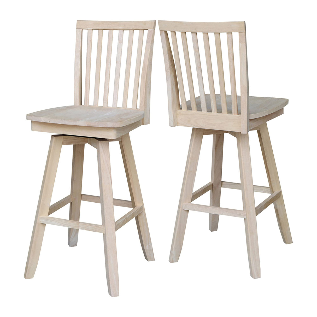 IC International Concepts Mission Barheight Stool with Swivel Seat Bar Height Table, 30", Ready to Finish IC International Concepts