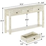 Homieasy Farmhouse Console Table with 3 Drawers, 47 Inch Wood Sofa Table with Storage Shelf for Living Room, Behind Couch, Entryway Table for Hallway, Living Room, or Foyer, Light Rustic Oak Homieasy