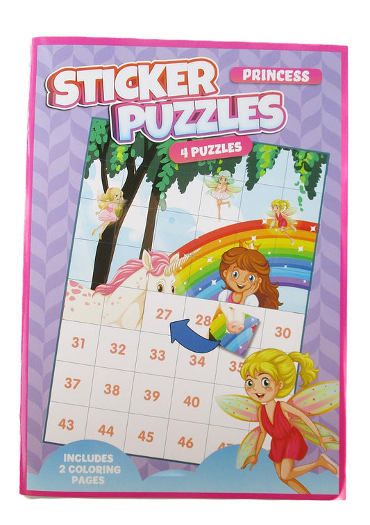 Making the Grade Sticker Puzzle Book with 4 Puzzles and 2 Coloring Pages (Princess)