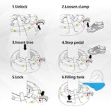 JILUVA Christmas Tree Stand with Water Reservoir, Foot Press Easy Setup, Fits up to 8ft Real Tree with 5.1" Diameter, Equipped with Water Level Indicator, No Assembly Needed JILUVA