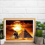 TUTUMAY21 Diamond Art Painting Ancient Egypt Modern Pyramid Sphinx Wonder of The World Egypt Giza Kit for Adults by Number Kits Gem Art Wall Home Decor 12x16 inch TUTUMAY21