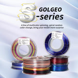 GolGeo 1.75mm Silk 3D Printing Filament Bundle, for Most of FDM Printer,Fast Color Change, (Rainbow S Series - Black&Red&Yellow/Black&Blue&Purple/Pink&White&Black/Red&Yellow&Blue, 4 x 200g) GolGeo