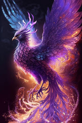 ZKOPAVS Diamond Painting Art Kits for Adults and Kids Purple Phoenix Full Drill Round Art Craft Kit for Home Office Decor (12x16 Inch) ZKOPAVS