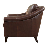 Sienna 100% Genuine Leather Midcentury Modern Sofa, Brown Hello Sofa Home