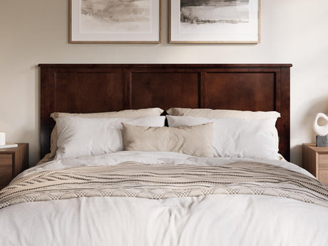 AFI Madison King Size Headboard with Attachable Charger in Walnut AFI