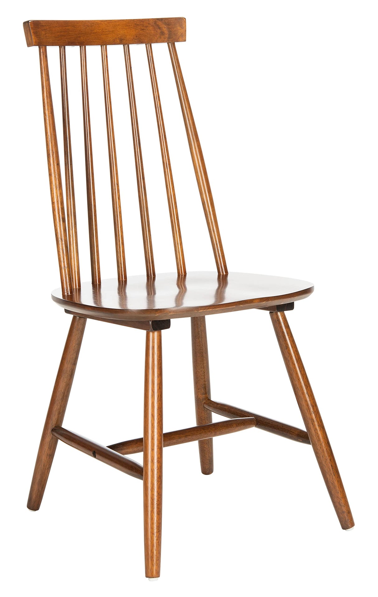 SAFAVIEH Home Collection Priam Farmhouse Walnut Brown Spindle Back Living Room Accent Dining Chair SAFAVIEH