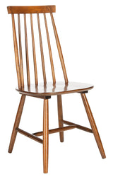 SAFAVIEH Home Collection Priam Farmhouse Walnut Brown Spindle Back Living Room Accent Dining Chair SAFAVIEH