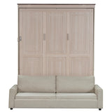 Modern Queen Size Murphy Bed Wall Bed with Spacious 2 Seat Sofa and Light, Traditional Solid Wood Murphy Cabinet Bedframe, Can be Folded, Space-Saving Design XD Designs