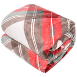 HOMRITAR Ultra Soft Throw Blanket with Plaid, Cozy Flannel Fleece Luxury Blanket for Bed, Sofa and Couch (50 x 60 inch, Red) HOMRITAR