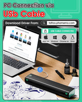 Phomemo M08F Wireless Tattoo Transfer Stencil Printer, Thermal Tattoo Machine with 10pcs Free Transfer Paper, Tattoo Printer Kit for Tattoo Artists & Beginners, Compatible with Smartphone & Pc Phomemo