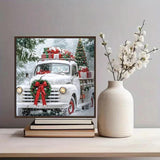 KINPLUB Christmas Truck Diamond Art Kits for Adults Beginners, Winter Truck Diamond Painting Kits for Adults, DIY Full Drill Round Gem Art Dots for Home Wall Decor 12x12 Inch KINPLUB