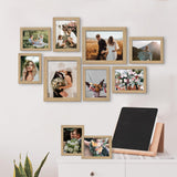 LUCKYLIFE Picture Frame Set 10-Pack, Gallery Wall Frame Collage with 8x10 5x7 4x6 Frames in Natural Woodgrain Finishes LUCKYLIFE