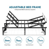 COMHOMA Adjustable Bed Frame King Bed Base with Remote Control, Independent Head and Foot Incline, Adjustable Bed Frames with Mattress Holder, Bed Base Only King-73 COMHOMA