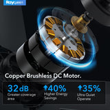 42 Inch Ceiling Fans with Lights and Remote, Brushed Nickel Ceiling Fan, 6 Speed Reversible DC Motor, 3CCT Dimmable LED, Modern Design for Bedroom, Living Room & Covered Outdoor,Includes Downrod Rayqueen