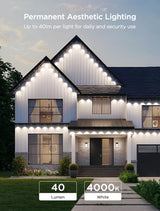 Govee Permanent Outdoor Lights 2, 100ft RGBIC Outdoor Lights with 72 LED Lights, IP67 Waterproof, 100 Scene Modes with 40lm White for Outdoor Decorations, Works with Alexa, Google Assistant, White Govee