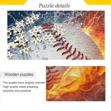 Baseball Fire Water Jigsaws Puzzles, Puzzles Adults, with Letters on Back, Puzzle 500 Pieces Joisal