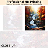 TUMOVO Adult Paint by Number Kits on Canvas Autumn Landscape Paint by Numbers for Adult Beginner Forest Waterfall Color by Numbers for Adults Craft Kits - 16x20 Inch, Flameless TUMOVO