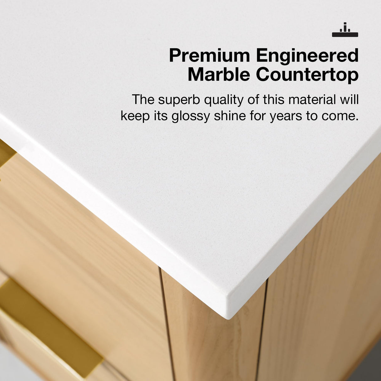 OVE Decors Indy 36 in. Undermount Single Sink Bathroom Vanity with White Engineered Marble Top, Rustic Ash OVE Decors