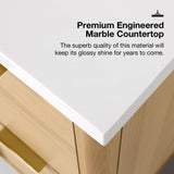 OVE Decors Indy 36 in. Undermount Single Sink Bathroom Vanity with White Engineered Marble Top, Rustic Ash OVE Decors