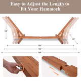 SUNCREAT Adjustable 12-14 ft Wooden Hammock Stand, Outdoor Larch Wood Hammock Stand Only, 475 lbs Capacity SUNCREAT