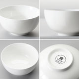 MALACASA 26 oz Porcelain Soup Bowls, 6" Cereal Bowls - White Bowls Set of 4 for Soup, Cereal, Oatmeal, Fruit, Rice - Dishwasher & Microwave Safe, Series Regular MALACASA