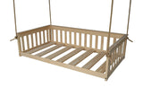 Amish-Made Twin Size Mission-Style Unfinished Wooden Swing Bed with Ropes Amish Furniture Market