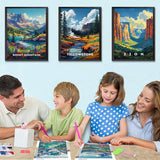 NEGEKFKX 4 Pack National Parks Diamond Art Kits for Adults Beginners,Zion Yellowstone Diamond Painting Kits for Adults,5D Full Drill DIY Diamond Dot Gem Art Kit Wall Home Decor Arts Craft 16x12 inch NEGEKFKX