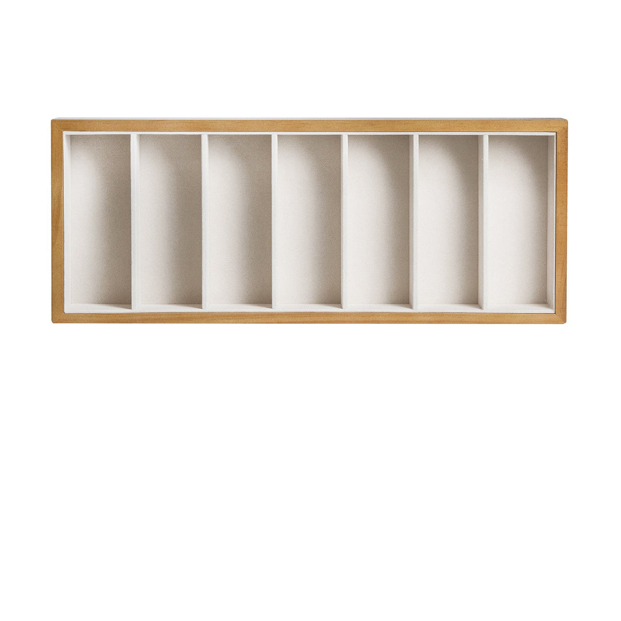 J JACKCUBE DESIGN Wooden 7 Compartments Eyeglass Display Organizer Eyeglasses Sunglass Storage Case Box Eyewear Tray Stand Open Top Suede Inside(17.8 x 7.1 x 1.9) – MK374A J JACKCUBE DESIGN
